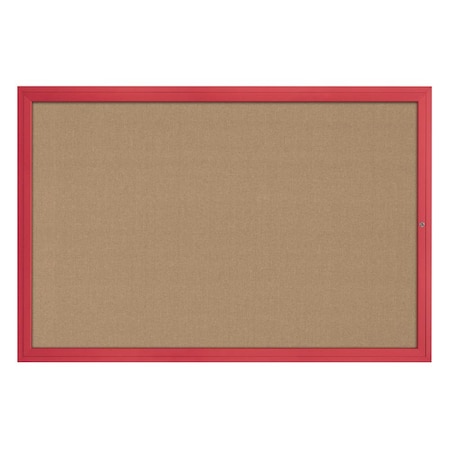 United Visual Products Hinge-less Radius Corkboard, 24"x36", Black Alum Frame/Burgundy UVEB2436R-BLACK-DBURGU